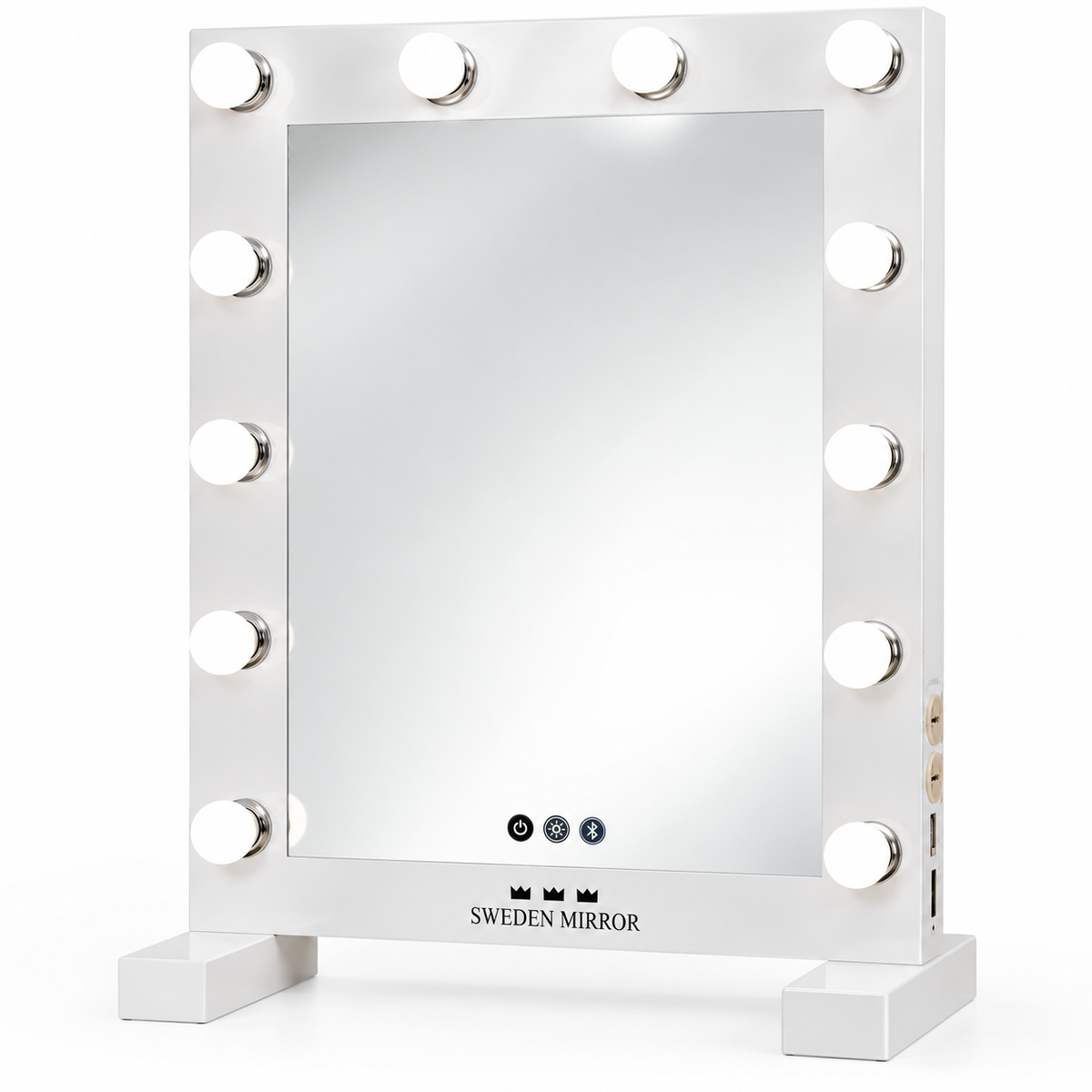 Sweden Mirror Los Angeles – Hollywood Sminkespejl med LED, indbyggede højtalere og Bluetooth, 80 × 60 cm